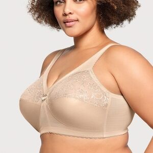 Sz 44DD Blush Glamorise MagicLift Original Support Blush Bra